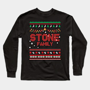Stone Family Christmas, Name Xmas , Merry Christmas, Name , Birthday, Middle name Long Sleeve T-Shirt